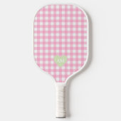 Overeenkomende roze & groene paren Monogram Initia Pickleball Paddle (Voorkant)