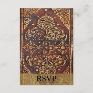 Overeenkomende RSVP  Antiek Boek Afbeelding Kaartje