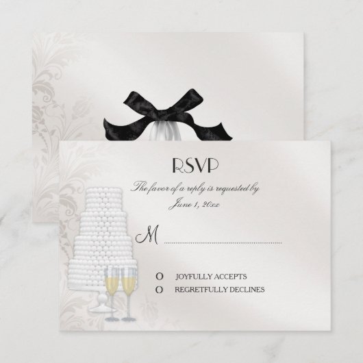 Overeenkomende RSVP-kaart voor uitnodiging voor we (Voorkant / Achterkant)