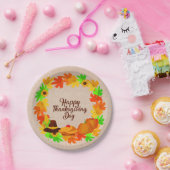 Overeenkomende set Thanksgiving Groen Gold Wreate  Papieren Bordje (Feest)