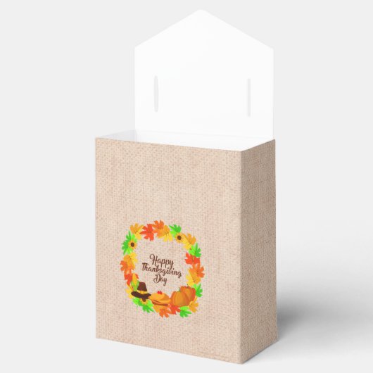 Overeenkomende set Thanksgiving Groen Gold Wreated Bedankdoosjes (Geopend)