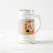 Overeenkomende set Thanksgiving Groen Gold Wreated Bierpul (Voorkant rechts)