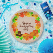 Overeenkomende set Thanksgiving Groen Gold Wreated Papieren Bordje (Feest)