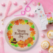 Overeenkomende set Thanksgiving Groen Gold Wreated Papieren Bordje (Feest)