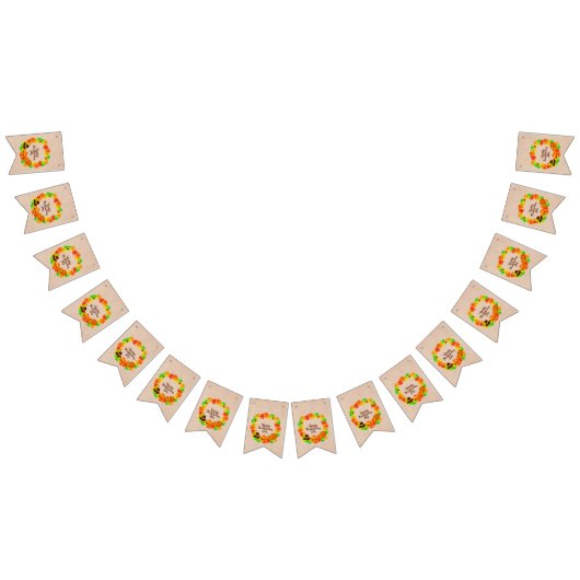 Overeenkomende set Thanksgiving Groen Gold Wreated Vlaggetjes (Alle)