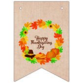 Overeenkomende set Thanksgiving Groen Gold Wreated Vlaggetjes (Eerste vlag)