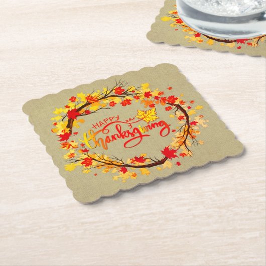 Overeenkomende Thanksgiving herfst lek getallen ge Kartonnen Onderzetters (Gebogen)