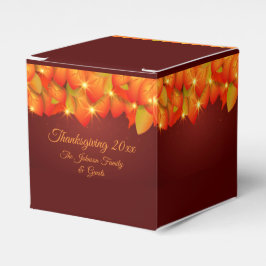Overeenkomende Thanksgiving Oranje Leaf Name Year  Bedankdoosjes