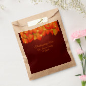 Overeenkomende Thanksgiving Oranje Leaf Name Year  Bedankzakje (Gezegeld)