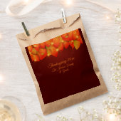 Overeenkomende Thanksgiving Oranje Leaf Name Year  Bedankzakje (Geknipt)