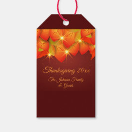 Overeenkomende Thanksgiving Oranje Leaf Name Year  Cadeaulabel
