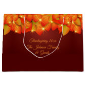 Overeenkomende Thanksgiving Oranje Leaf Name Year  Groot Cadeauzakje (Voorkant)