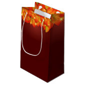 Overeenkomende Thanksgiving Oranje Leaf Name Year  Klein Cadeauzakje (Achterkant Gekanteld)