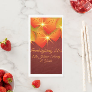 Overeenkomende Thanksgiving Oranje Leaf Name Year Servet