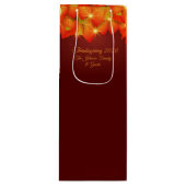 Overeenkomende Thanksgiving Oranje leder naam jaar Wijn Cadeautas (Voorkant)