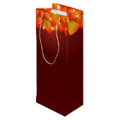 Overeenkomende Thanksgiving Oranje leder Naam Jaar Wijn Cadeautas (Achterkant Gekanteld)