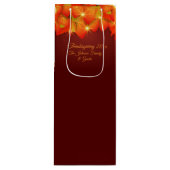 Overeenkomende Thanksgiving Oranje leder Naam Jaar Wijn Cadeautas (Voorkant)