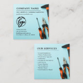 Overeenkomende toolset | Aangeboden services voor  Vierkante Visitekaartje (Voorkant / Achterkant)