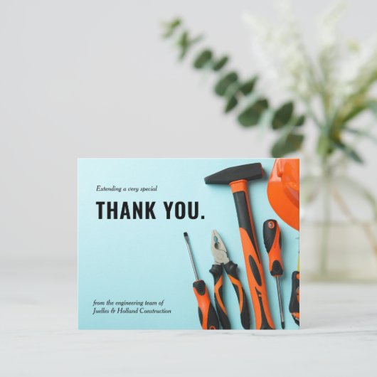 Overeenkomende toolset | Minimale dank Bedankkaart (Staand voorkant)