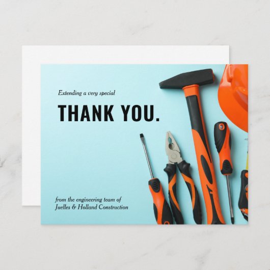 Overeenkomende toolset | Minimale dank Bedankkaart (Voorkant / Achterkant)