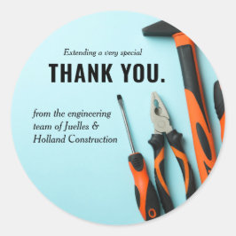 Overeenkomende toolsetconstructie | Dank je Ronde Sticker