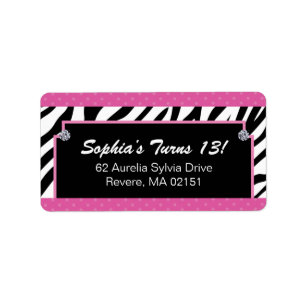 Overeenkomende Zebra Print Labels