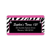 Overeenkomende zebraprintlabels etiket (Voorkant)