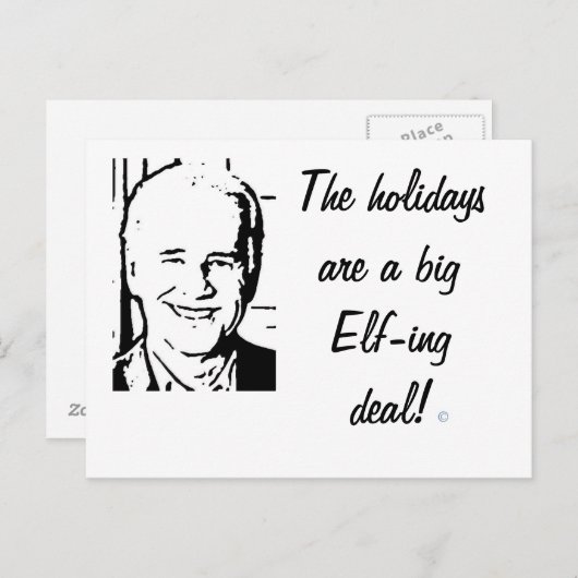 Overeenkomst van het Elf -elf-ing van Joe Biden de Feestdagenkaart (Voorkant / Achterkant)