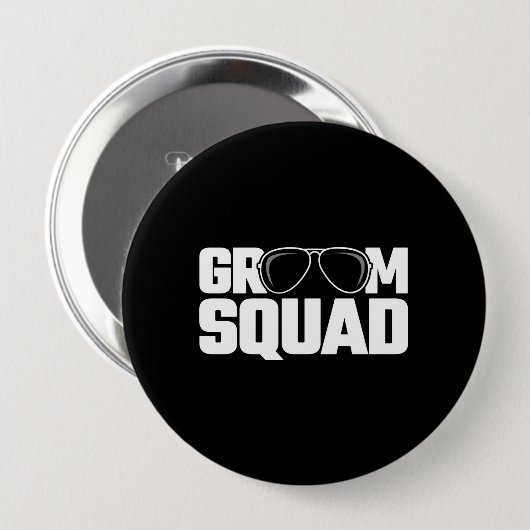 Overeenkomstige Bruidsjonker Groep Squad Bachelorf Ronde Button 4,0 Cm (Voorkant /achterkant)
