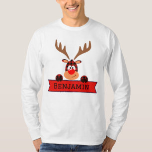 Overeenkomstige Kerstmis Buffel Plaid Rendier Fami T-shirt