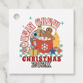 Overeenkomstige retro neef en nicht crew Kerstmis  Bedankjes Labels