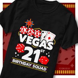 Overeenkomstige Vegas 21e verjaardag Squad Casino T-shirt