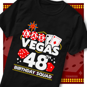 Overeenkomstige Vegas 48ste Verjaardag Squad Casin T-shirt