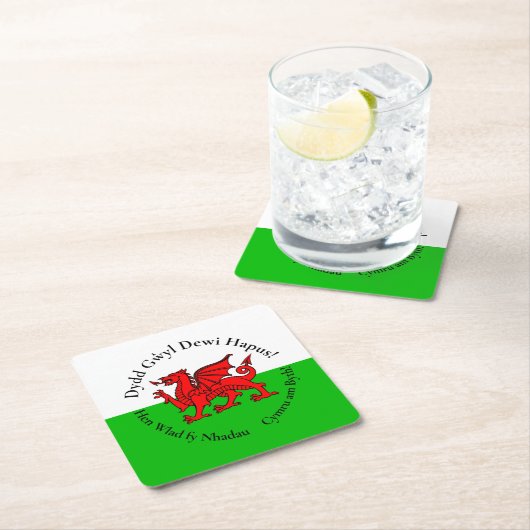 Overeenkomstige Welse Draak St David's Dag Kartonnen Onderzetters (Insitu)