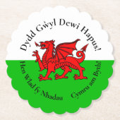 Overeenkomstige Welse Draak St David's Day Kartonnen Onderzetters (Voorkant)