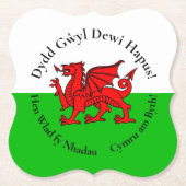 Overeenkomstige Welse Draak St David's Day Kartonnen Onderzetters (Voorkant)