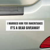 Overerving: Een dode cadeau Bumpersticker (Op auto)