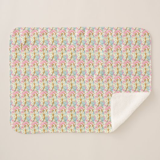 OVERFLOW Floral Sherpa Blanket - Adiela Akoo Sherpa Deken (Voorkant (horizontaal))