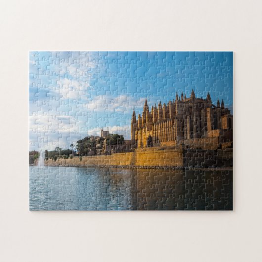 Overgang dag tot nacht op de kathedraal van Palma Legpuzzel (Horizontaal)