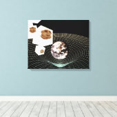 Overgang naar een andere dimensie canvas afdruk (Insitu (Houten vloer))