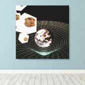 Overgang naar een andere dimensie canvas afdruk (Insitu (Houten vloer))