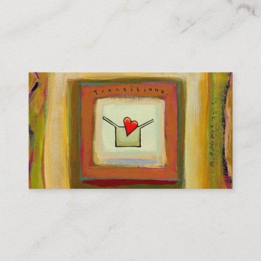 Overgangs acceptatie verandering hoopvolle kunst visitekaartje (Voorkant)