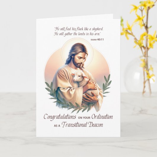 Overgangsdiaken gefeliciteerd kaart (Gele Bloem)