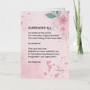 Overgave Alles - Motivatie empowerment gedicht Folie Wenskaart