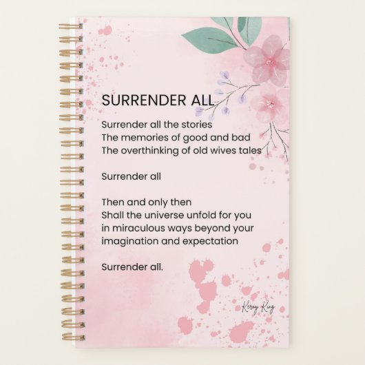 Overgave Alles - Motivatie empowerment gedicht Planner (Voorkant)