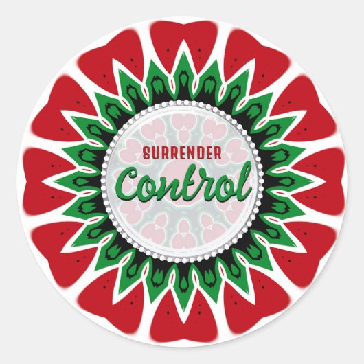 Overgave Controle Wijze Woord Herinnering Woorden Ronde Sticker (Voorkant)