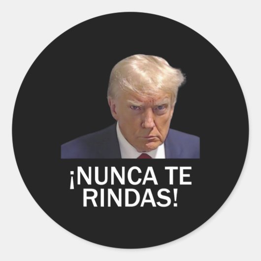 Overgave Trump augustus 2023 Ronde Sticker (Voorkant)