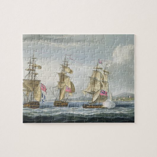 Overgave van het fort Tamatave, gegraveerd door T. Legpuzzel (Horizontaal)