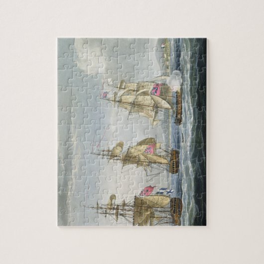 Overgave van het fort Tamatave, gegraveerd door T. Legpuzzel (Verticaal)