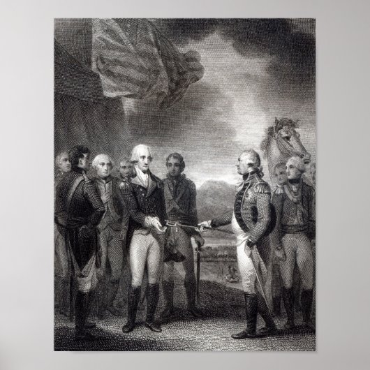 Overgave van Lord Cornwallis in Yorktown, 1781 Poster (Voorkant)